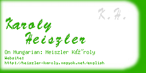 karoly heiszler business card